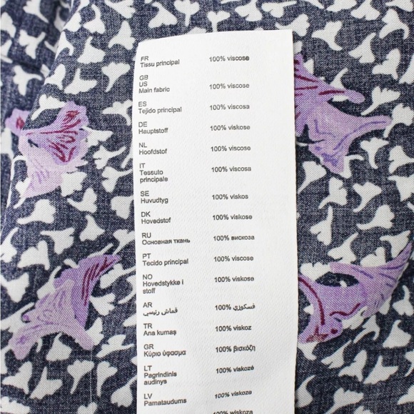 Maje Risee Floral Purple Oversized Flutter Sleeve Mini Dress Size FR 38 (US 6) - Picture 8 of 15